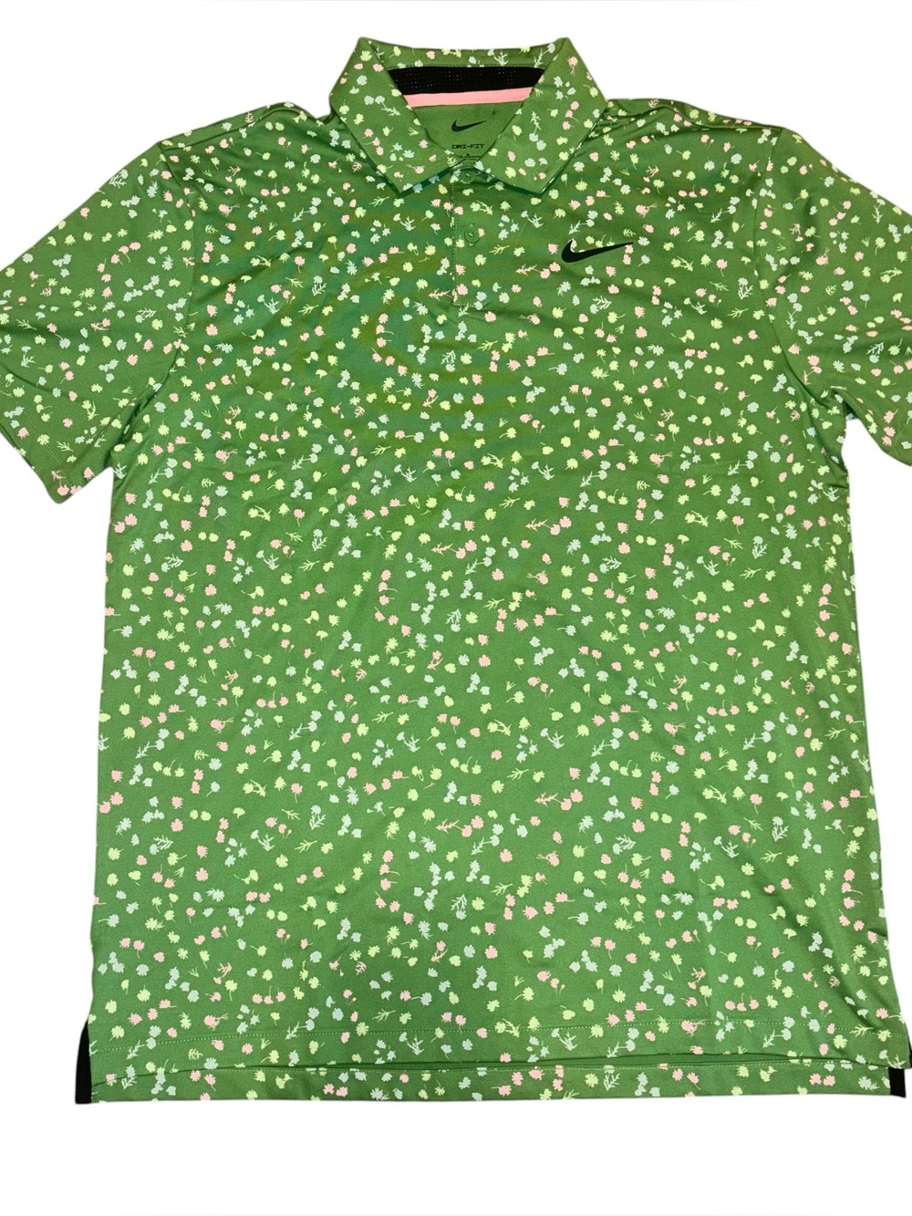 Nike Dri Fit Tour Polo Shirt Tennis Golf Green Floral Men’s Medium